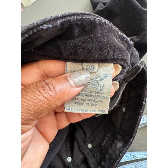 Robin's Jean Casual Black Velvet Studded Grunge Garbot Bootcut Pants Size 29 - Picture 2 of 13